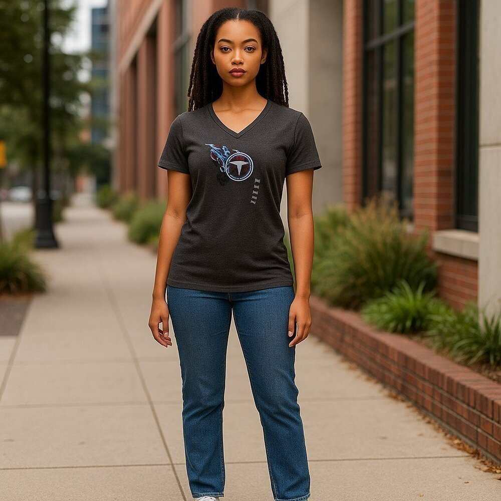 New Tennessee Titans NFL Team Apparel Womens Large Scoop Neck T Shirt Tee Top L